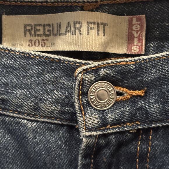 Levis 505 Jeans Mens Regular Fit Straight Leg Medium Wash Denim 38x32 - Picture 2 of 7